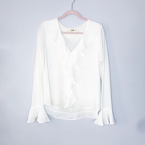 Essue White Ruffle Blouse